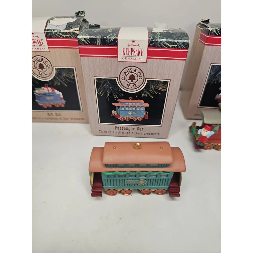 1991 Hallmark Keepsake Claus & Co RR Train Ornament Complete Set of 4 w/ Boxes